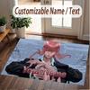 Custom Name Crystal Velvet Rug,Chainsaw Man Comfortable Anti Slip Floor Mat For Room Decoration