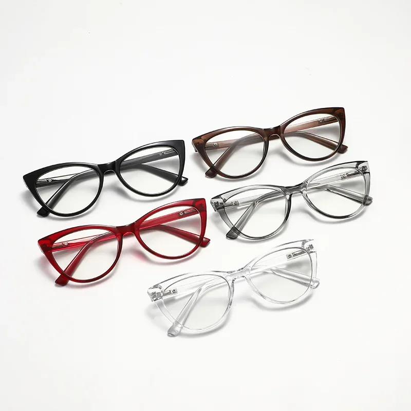 Ladies Trendy Photochromic Myopia Glasses Fashionable Cat Eye Frame Anti Blue Light Eyewear  Stylish Women Minus Sight Glasses