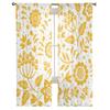 Yellow Branch Plant Flower Tulle Curtains for Bedroom Modern Voile Curtains Home Decoration Window Curtains