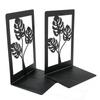 2Pcs Book Ends for Shelves Hollowed Leaf Metal Bookends Heavy Duty Book End Decorative Book Stoppers for Office School