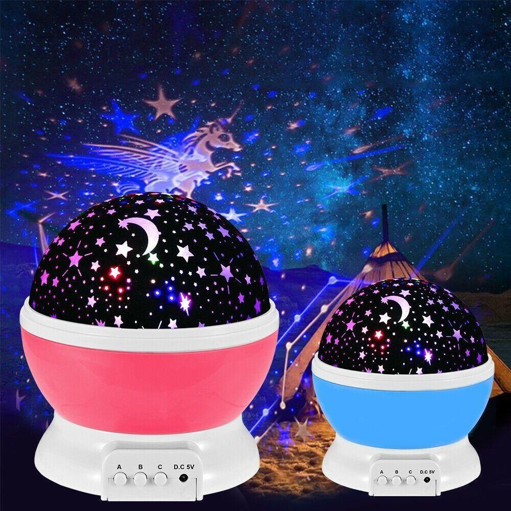 Romantic Star Sky Projector Lamp Baby Bedroom Gift Home Decoration Rotation LED Night Light
