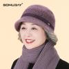 Knitted Hat Hat Winter Women's Thermal Hat Plush Thick Old Lady Wool Hat