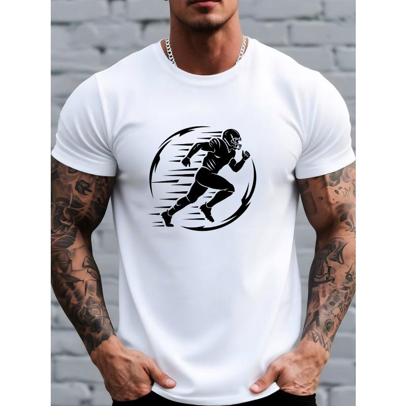 

Европейский Размер Бег Регби Игрок Графический Принт Повседневный Топ Мужская Графическая Футболка Лето Удобная Дышащая Футболка с коротким рукавом Мода S белый