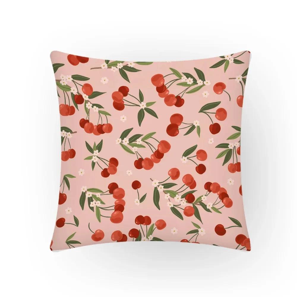 Cherry Pattern Home Decor Cushion Sofa Cushion Cover Nordic Simple Office Cushion Cover