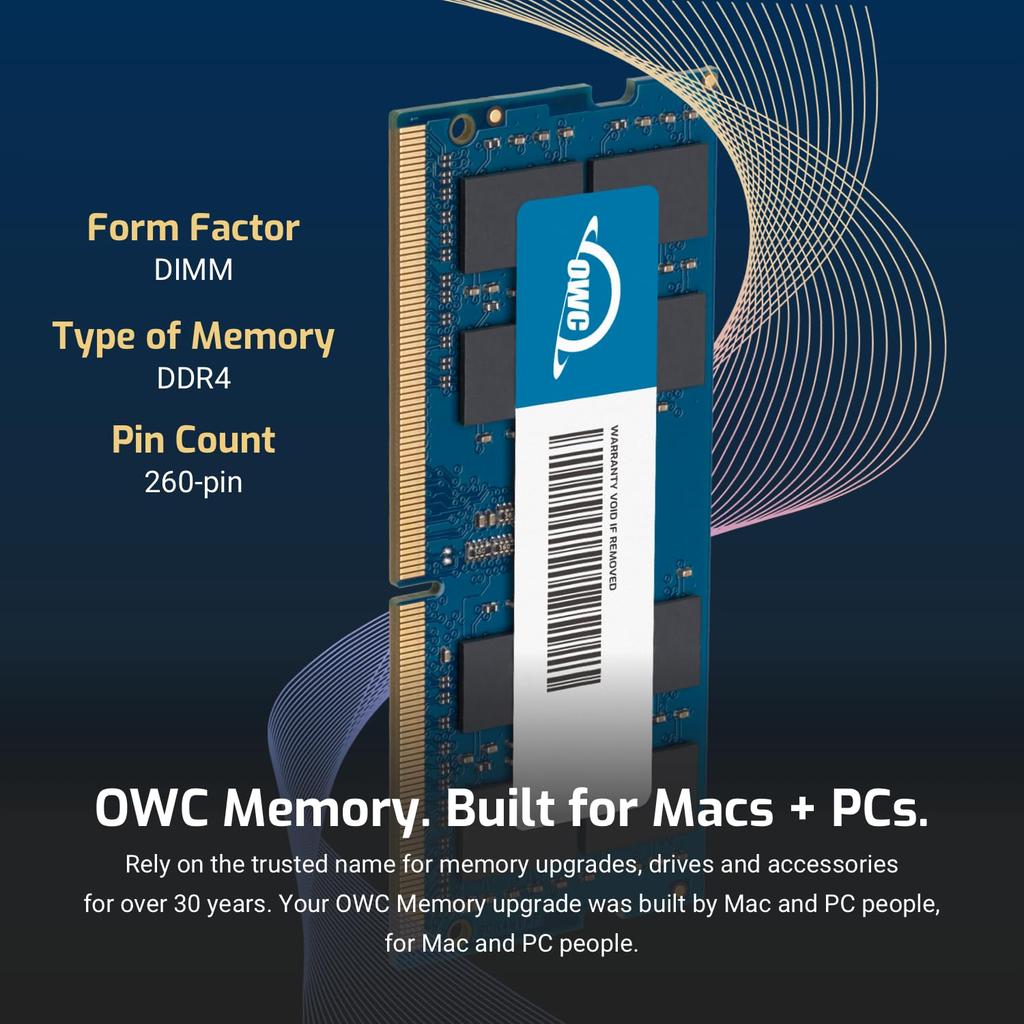 OWC 64GB x 2400MHz DDR4 Memory Upgrade for the 2017 iMac with Retina 5K Display (4 16GB) SO-DIMM PC4-19200 27-inch (OWC2400DDR4S64S)