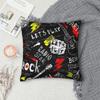 Punk Rock Style Guitar Pattern Pillow Cases Cushion Cover Awesome Zipper Decorative Pillowcover for Home