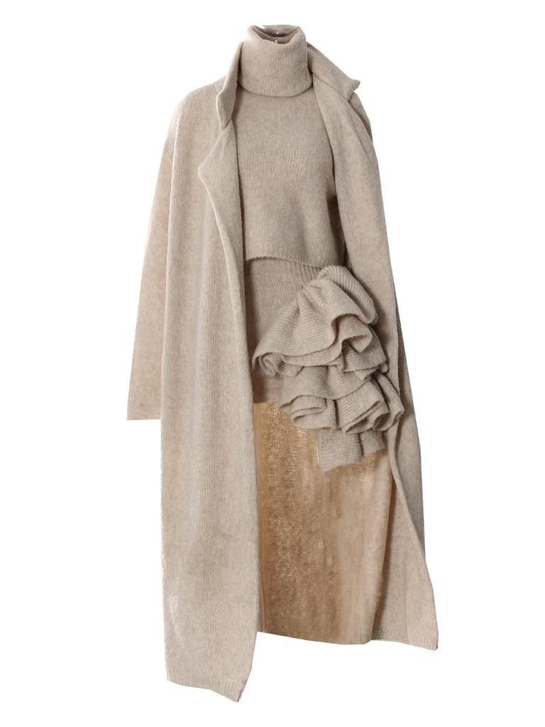 2025 Spring Autumn Loose-fitting Gentle Style Women's Knit Cardigan Sweater Three-Piece Set