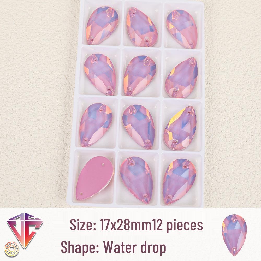 Fluoreszierende Mokka-Tropfen-Strassperlen - Handgefertigte DIY Zwei-Loch Flatback-Accessoires