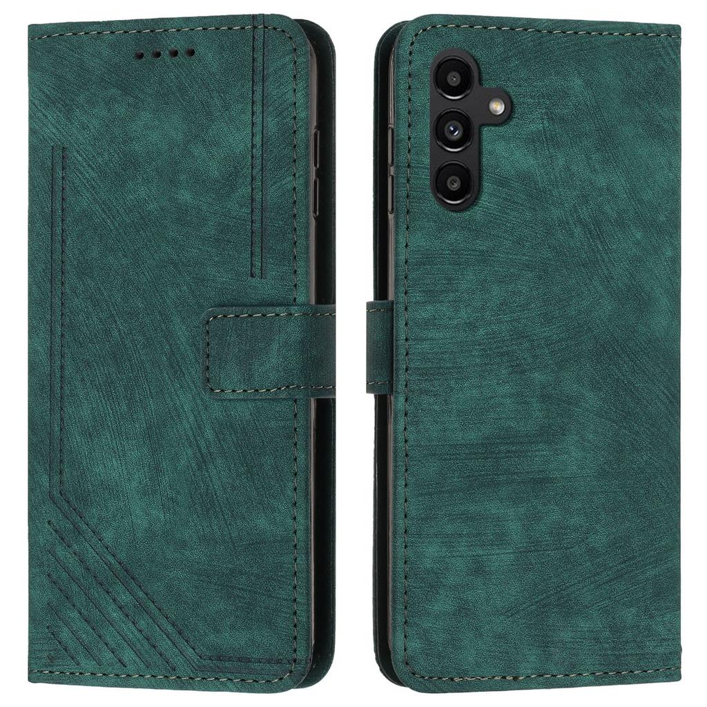 Για Samsung Galaxy M35 5G Θήκη Δερμάτινη Θήκη Τηλεφώνου με Χαραγμένες Γραμμές Στυλ Βιβλίο Αναδιπλούμενη Στάση