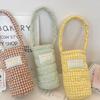 57141 cup cover portable small bag fabric padded plaid water cup bag anti-scalding soft portable water cup milk tea bag