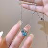Luxury Chinese Blue Zircon Gourd Pendant Necklace for Women – Elegant, Simple Clavicle Chain