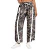 Women's Wide Leg Track Pants with High Waist Side Stripes Lightweight Parachute Pants with Pockets