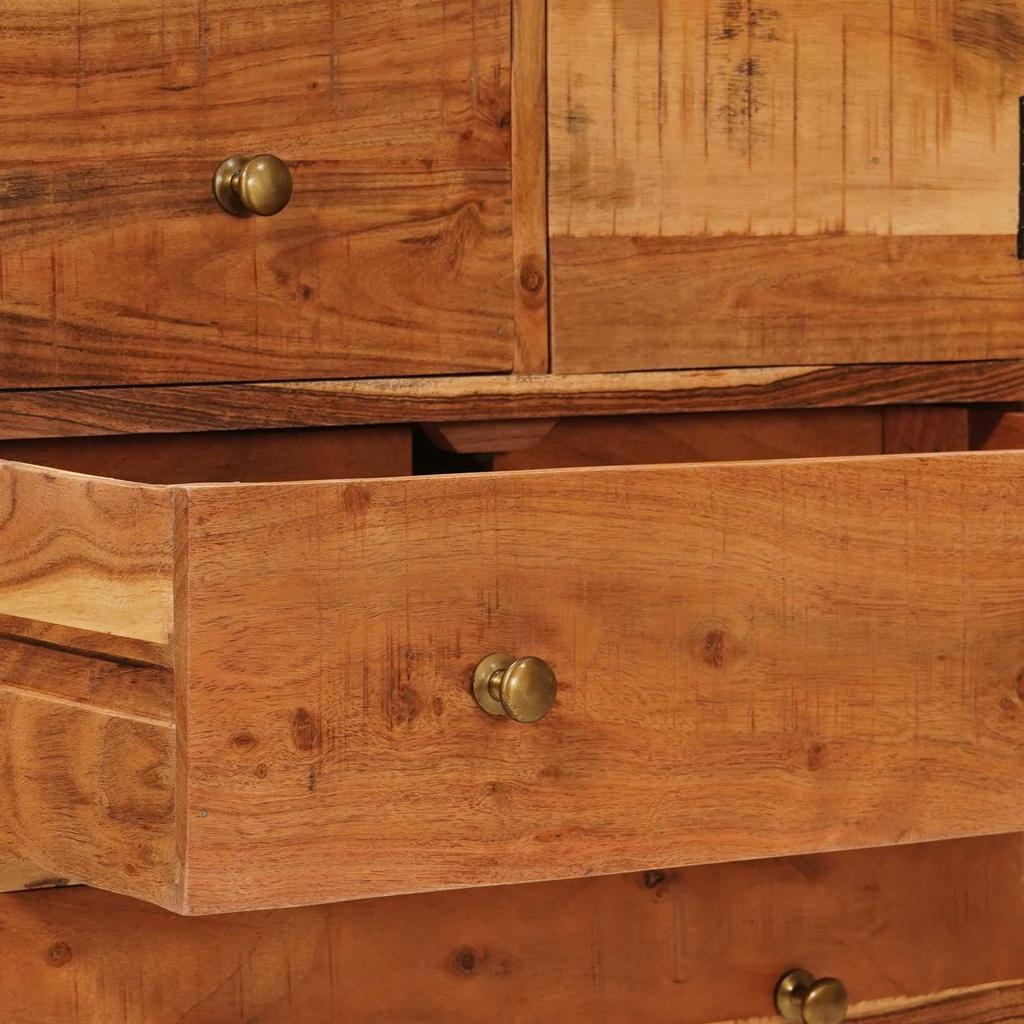 5 Drawer Chest of Drawers in Natural Finish 55 x 30 x 90 cm Solid Acacia Wood