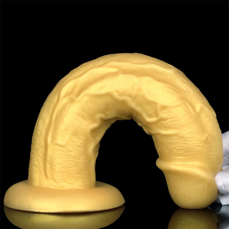 Silicone Eggless Oversized Dildo Oversized Thick and Extra Long Golden Giant Simulated Dildo Stallion Anal Plug