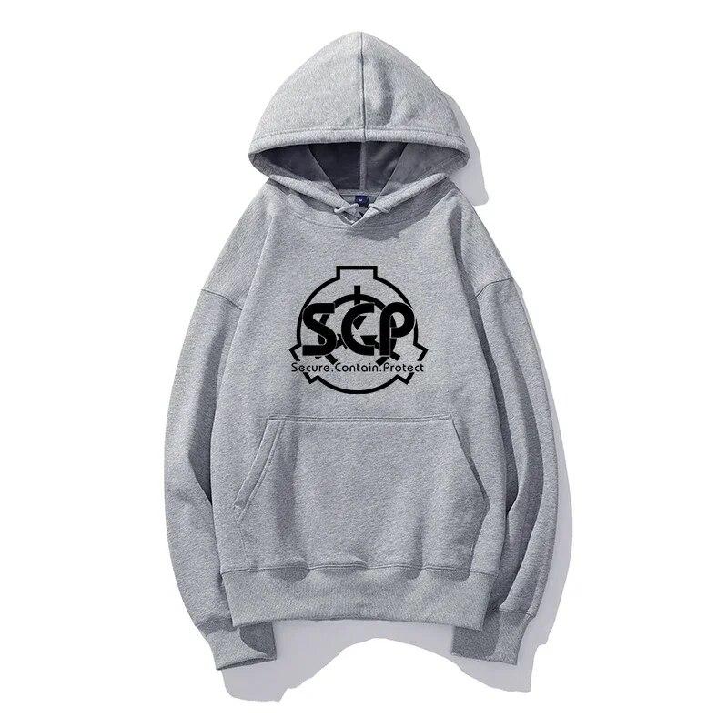 SCP Anime Jednobarevná mikina s kapucí Móda s dlouhým rukávem Vysoce kvalitní módní Unisex a dámská mikina s kapucí Běžný svetr s kapucí y2K