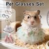 1 Set Süße Hamsterkostüme Mini-Prinzessinnenkleid Und Runde Metallbrille Eichhörnchen Verkleidungsoutfit für Kleine Haustiere Tägliche Kleidung Foto Requisiten