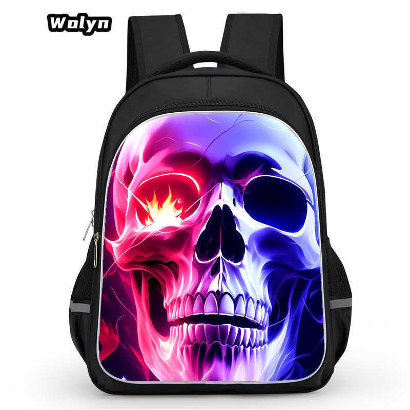 Skull Series Peripheral Animation Printing Backpack Student Bag Support