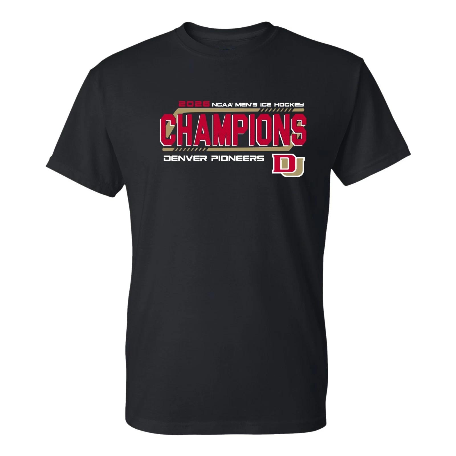 Denver 2026 Hockey National Champions Hockey Frame T-Shirt - Black 4XL