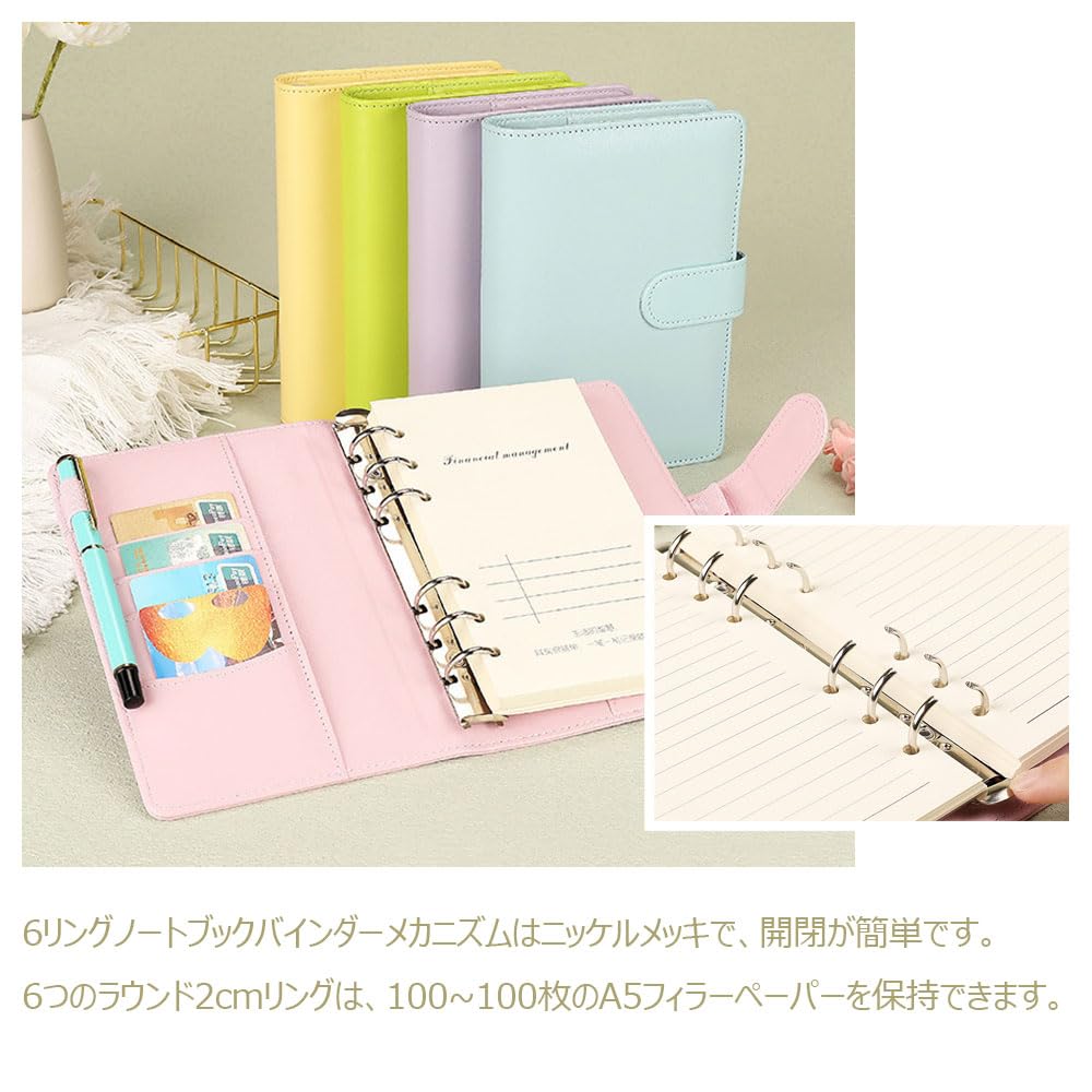 Costowns System Hohe Qualität 6 mit Stifthaltern 4 Beinhaltet 100 Memo Business Büro Abschluss Beförderung 5 Notizbuch, Leder, A5, Löcher, Halter, Karten,