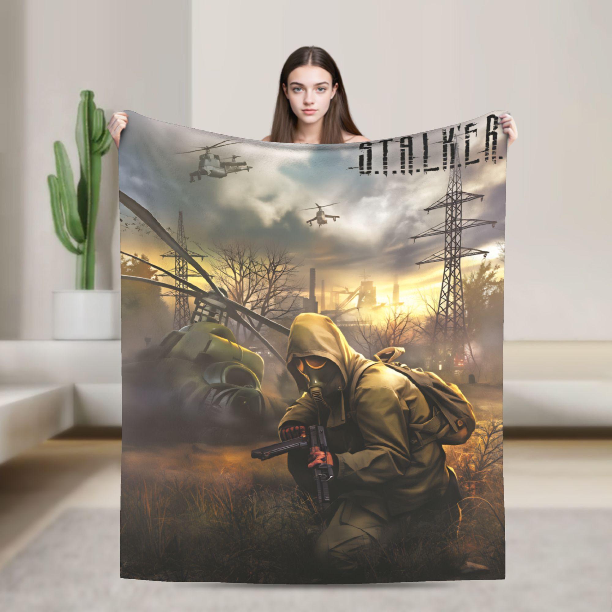 Теплые одеяла Путешествия Офис Игра Сталкер Плед Фланелевое покрывало Для домашнего декора Модный чехол на диван-кровать 130x150cm