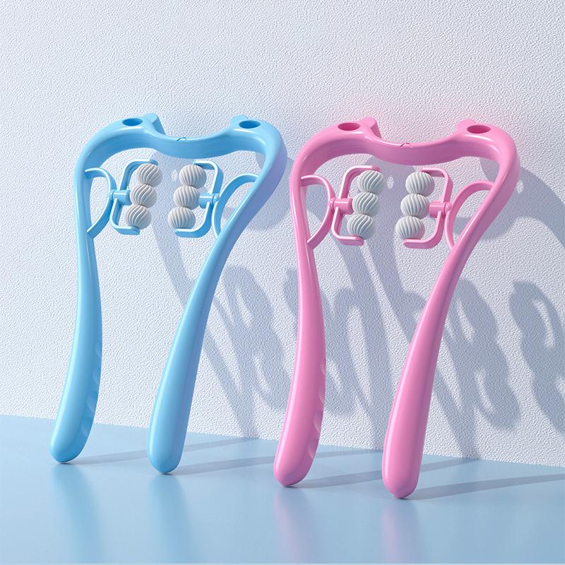 Cervical Massager Clip Neck Massage Artifact Six Wheel Neck Kneading Massager Manual Multifunctional Home Use Fatigue Relief