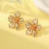 Versatile Five-Petal Irregular Metal Flower Stud Earrings