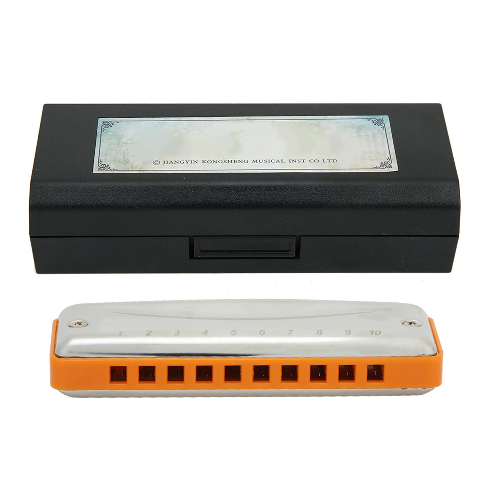 

Blues Harmonica 10‑Hole Mouthorgan E Key Wind Instrument Waterproof оранжевый