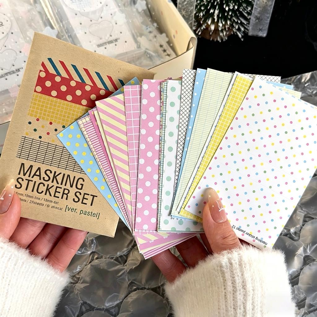 27PC Mix Retro Polka Dot Ins Hand Account Sticker Card Packaging Hand Account Splicing Diy Decorative Korean Material Paper Gift