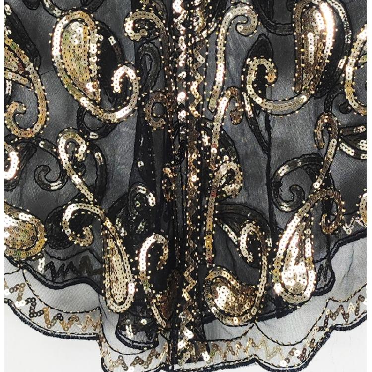 Short Mesh Shawl For Formal Clothes Feature Secure Sequins Detail Soft Polyester Cover Up Easy To Fold And Carry