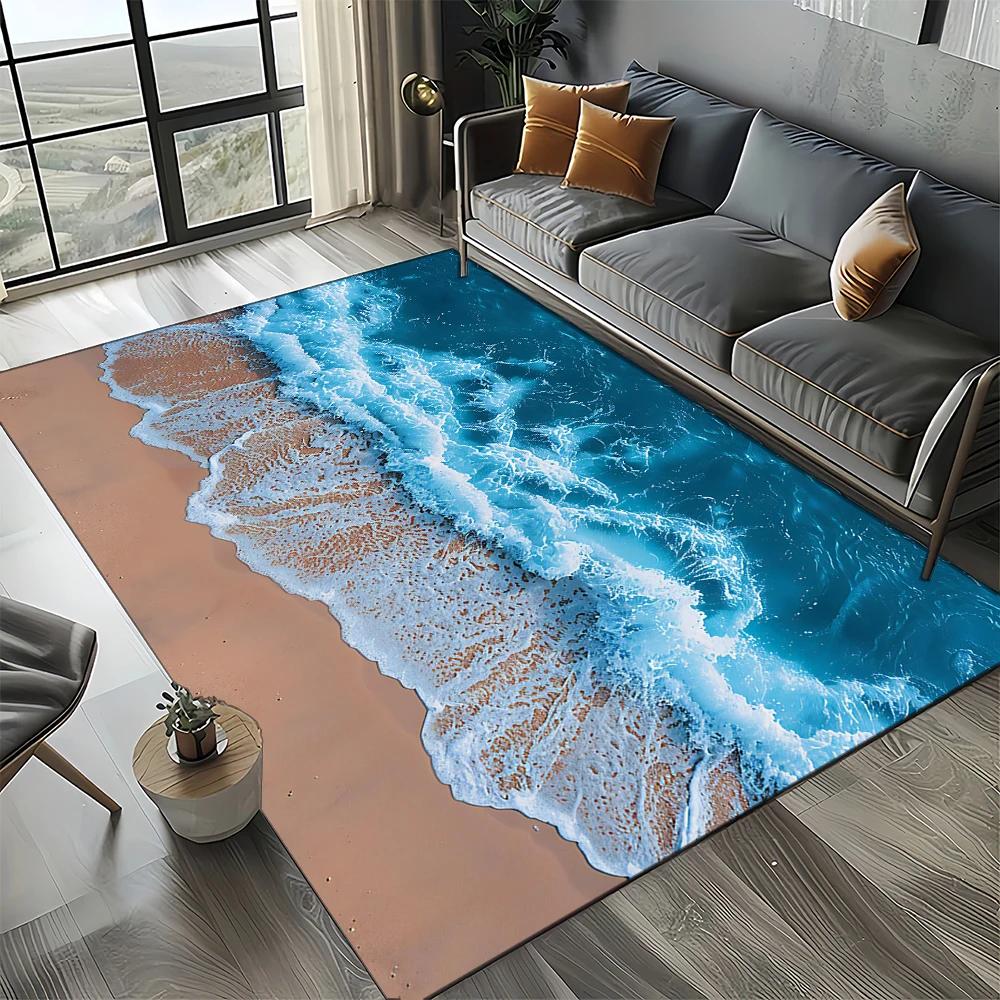27 Style New Sea Water Beach Reef Nature Scenery Carpet Rug for Living Room Bedroom Home Sofa Decoration,Kids Non-slip Floor Mat