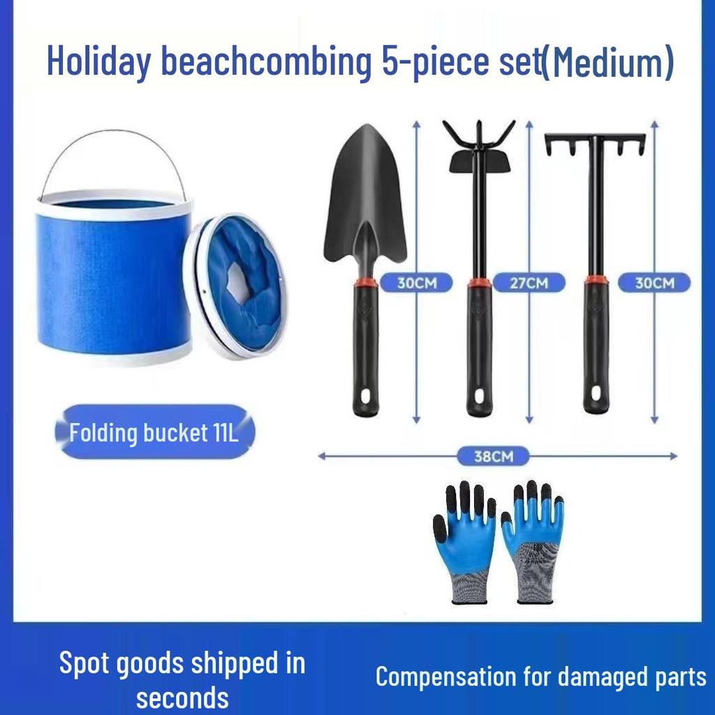 Tide-Chasing Beach Tool Set: Kids' Clam Diggers & Crab Catching Gear