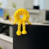 DYS Sitting Donut Desk Buddy, 3D Printed Figurine with Articulated Legs, Stress Relief Toy, Cute Ornament for Computer Monitor Shelf