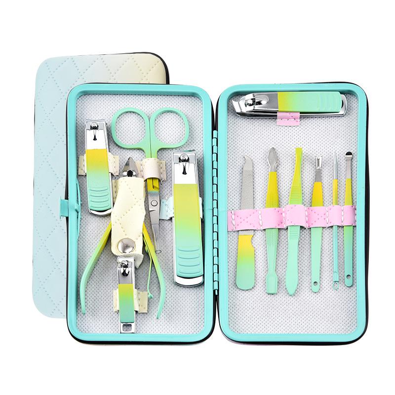 Gradient Yellow Nail Clipper Set - Professional Manicure Tools for Home and Salon