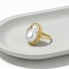 Wind special-shaped pearl Baroque imitation pearl inlaid ring, exquisite open jewelry.