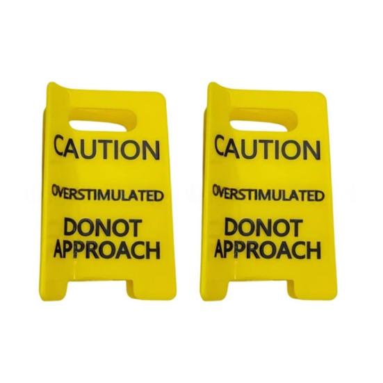 1/2Pcs Overstimulated Warning Sign Hair Claw Strong Grip Thick Hair Funny Yellow Caution Hair