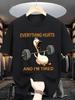 Unisexs Light Blue Tee Tired Weightlifting Duck Gym Funny Slogan Cartoon Crew Neck Short Sleeve Oversized Male Street Casual Top