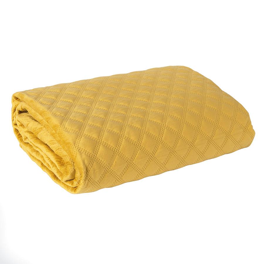 VELVI Decorative bedspread in a shade of royal saffron - 170x210cm