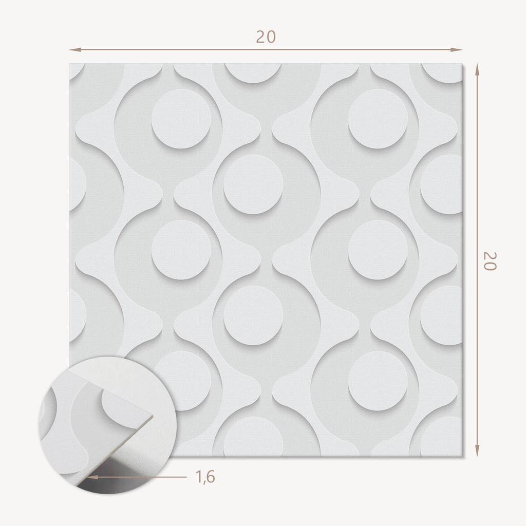 Vinyl Tiles With A Motif For An Easy Wall Makeover Abstract Pattern With Circles 20x20x20 Cm