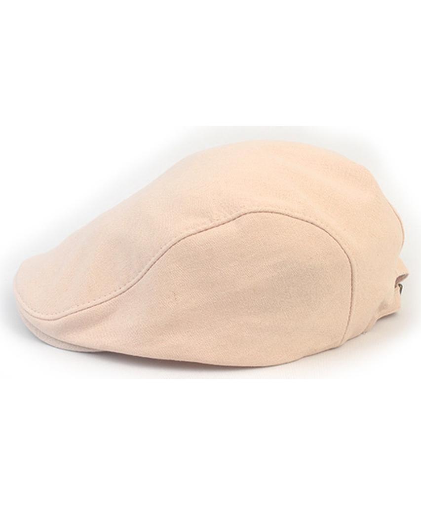 Simple Linen Ivory Hunting Cap Beret