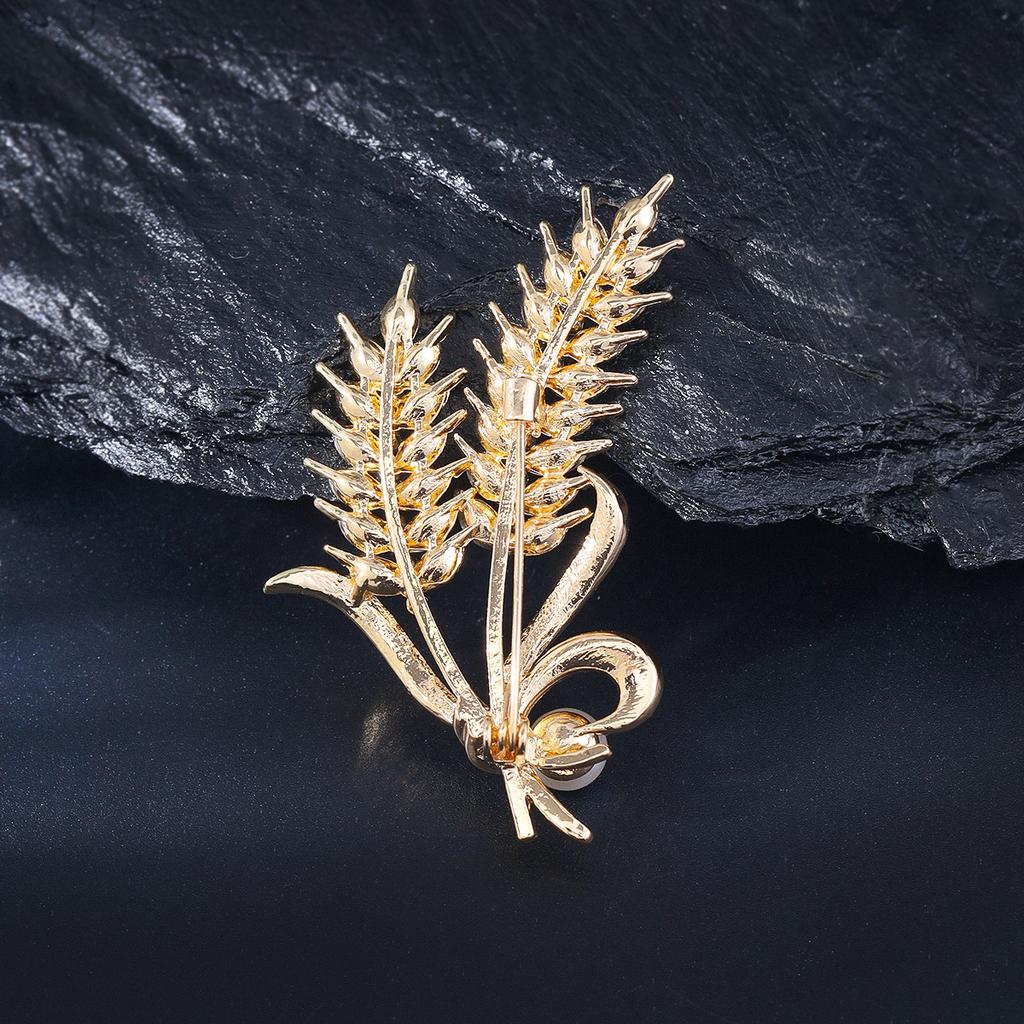 Premium Wheat Ear Brooch Women's Summer Cheongsam Accessories Corsage Metal Jewelry Men's Hat Pendant Decorative Pin