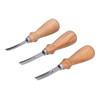 3pcs Wide Mouth Edge Skiving Tool Wooden Handle Leathercraft Trimmer  DIY Leatherwork