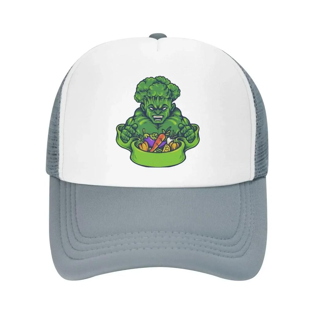 Broccoli Strong Vegetarian Mesh Trucker Cap Breathable Dad Baseball Hat for Unisex Women