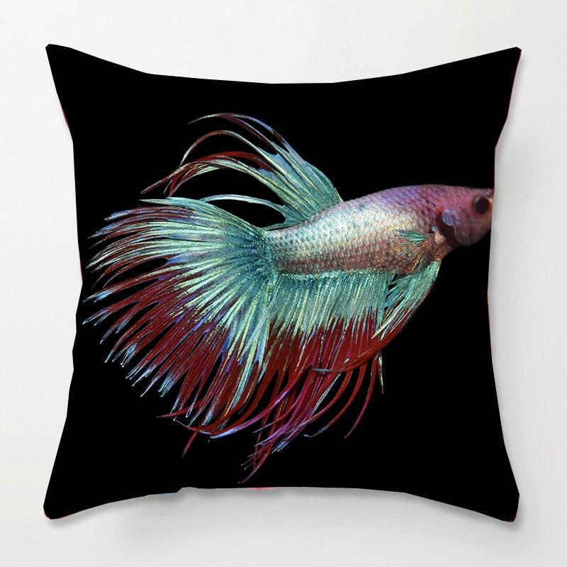 Tatami Bedside Square Pillow Animal Fish Print Pillow Case Home Sofa Pillow Cushion