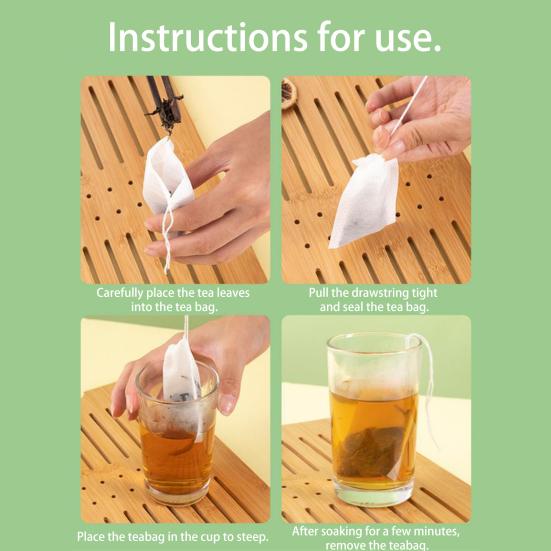 200Pcs Disposable Tea Bags for Loose Leaf Tea Empty Tea Filter Bags with Cotton