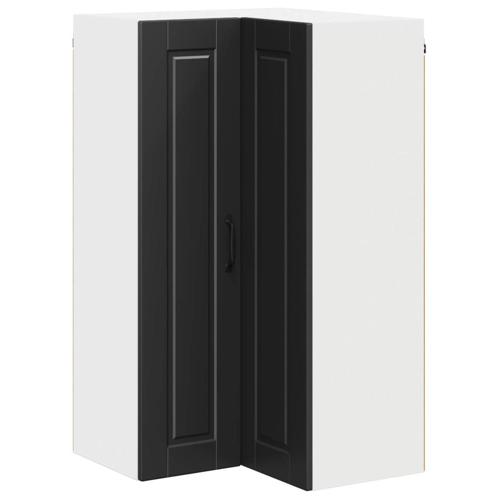Wall Mounted Corner Cabinet PORTO Black 57 x 57 x 100 cm Particleboard