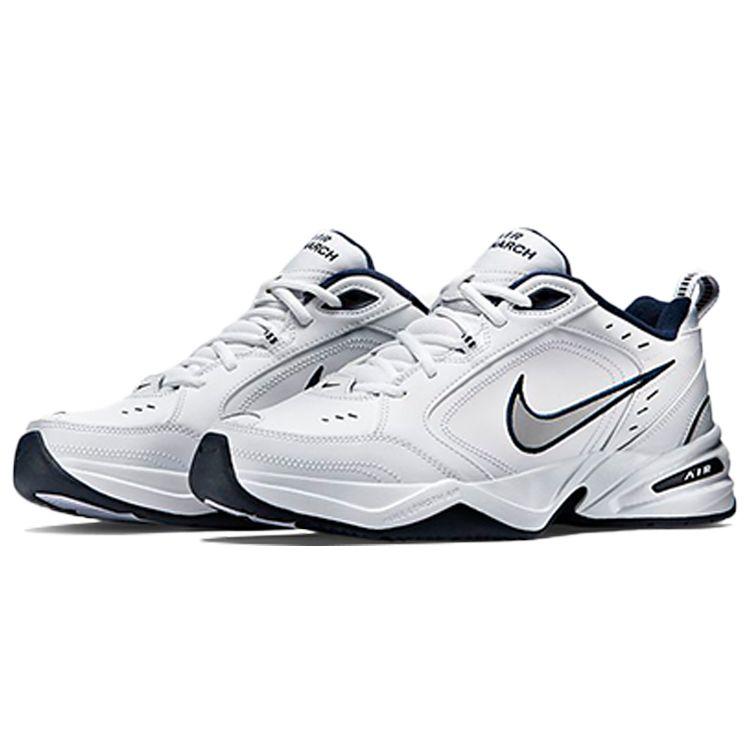Nike Air Monarch IV 4E Wide Men Sneakers White Metallic-Silver-Midnight-Navy 416355-102