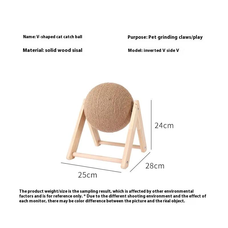Cat Scratch Board Cat Toy Wooden Cat Scratch Ball Rabbit Claw Rope Rope Cat Climb Durable Cat Scratch Post Pet Supplies