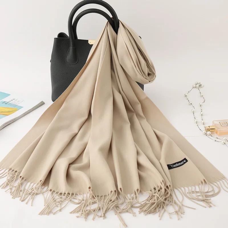 

Solid Color Cashmere Scarf for Men Winter Pashmina Warm Neckerchief Navy Black Gray Men s Business Scarves Male Bufandas Shawls