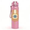 1PC Evil Eye Hand Amulet Art Print 750ml Color Plastic Sports Water Bottle Leakproof Flip Straw Lid Suitable for Sports Office Home Use