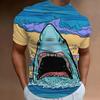 Shark Print 3D stampato estate abbigliamento da uomo moda Casual manica corta t-shirt oversize Street Trend Premium O-collar Top